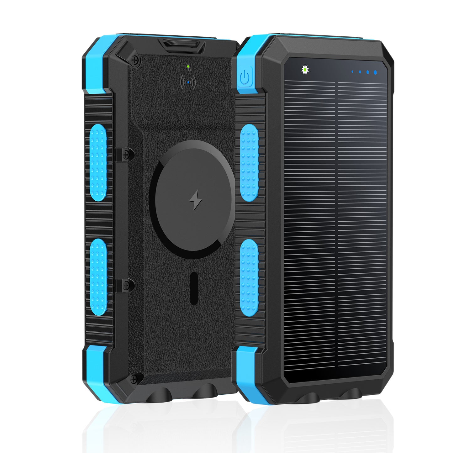 SunVolt™ 20,000mAh Solar Power Bank – Wireless Charging + Waterproof Outdoor Power!