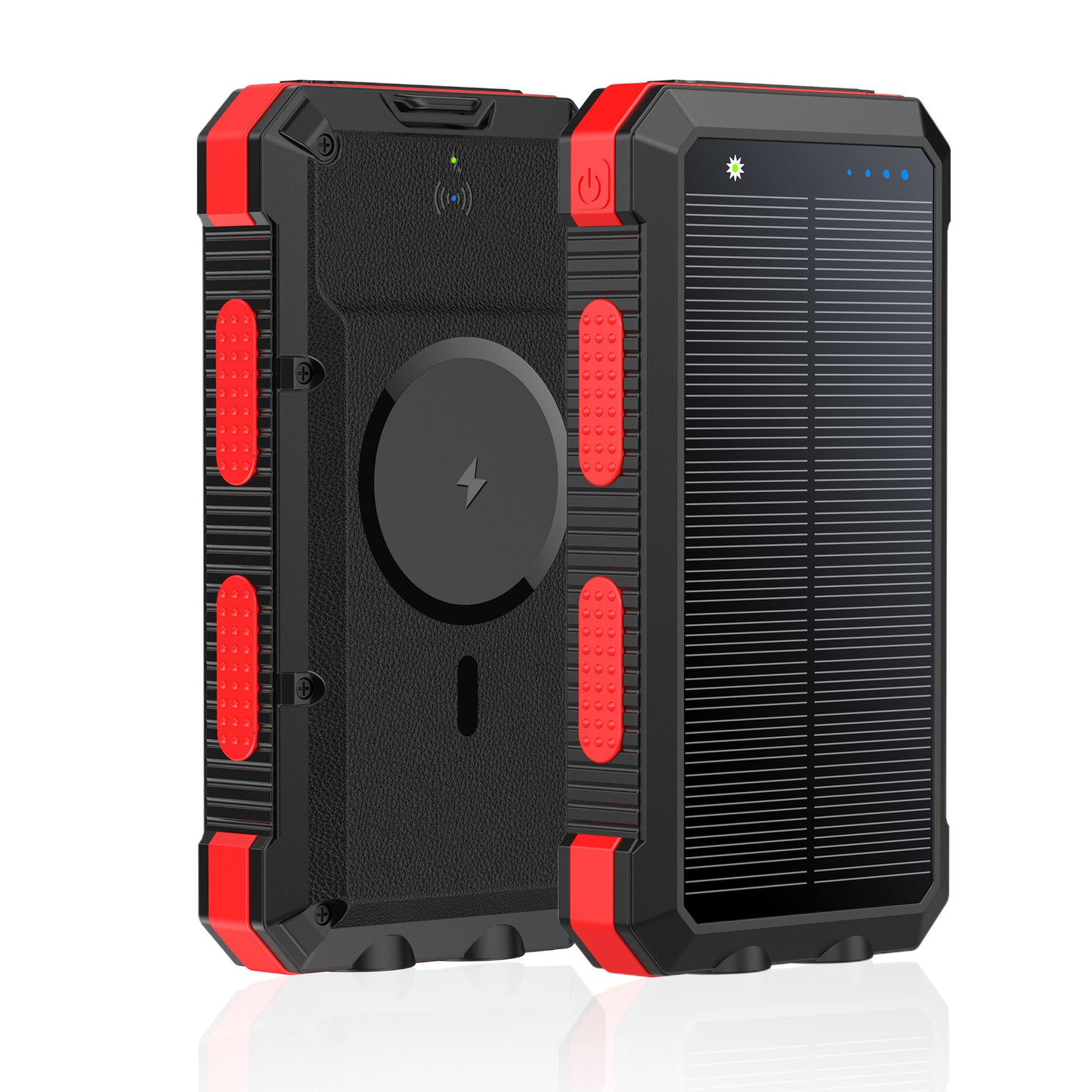 SunVolt™ 20,000mAh Solar Power Bank – Wireless Charging + Waterproof Outdoor Power!