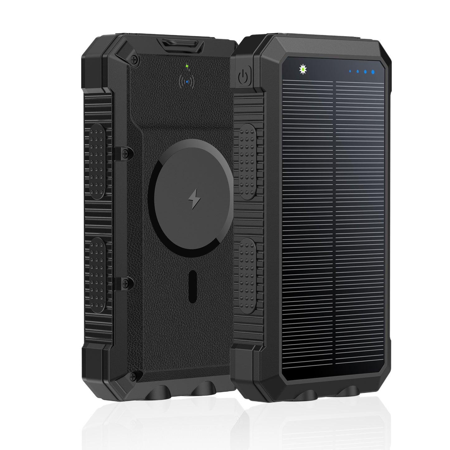 SunVolt™ 20,000mAh Solar Power Bank – Wireless Charging + Waterproof Outdoor Power!