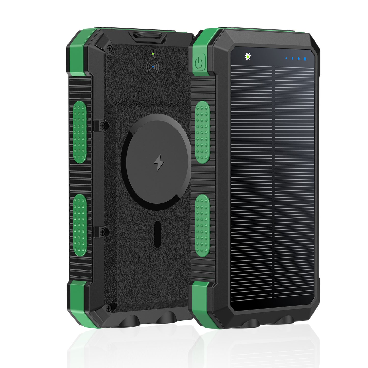 SunVolt™ 20,000mAh Solar Power Bank – Wireless Charging + Waterproof Outdoor Power!